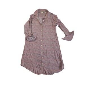 11.1.TYLHO Shirt Dress Roll-Tab Sleeve Button‎ Down Casual Medium